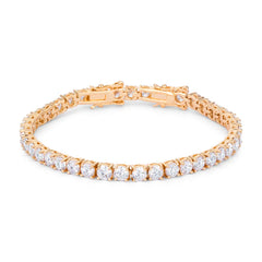 17.6 Ct Gold Plated Tennis Bracelet with Shimmering Round CZ