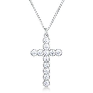 Eternity Clear CZ Cross Pendant