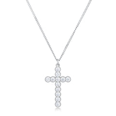 Eternity Clear CZ Cross Pendant