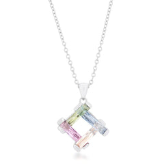 Lyra Necklace Multicolor Rhodium Necklace