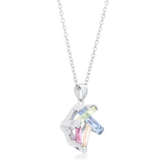 Lyra Necklace Multicolor Rhodium Necklace